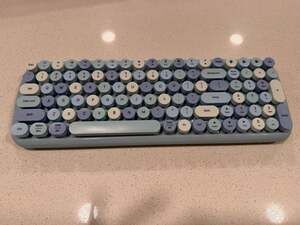 MOFii Candy BT Bluetooth Wireless Keyboard Retro Round Keys Blue Mac Windows